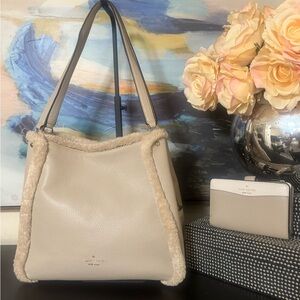 Kate Spade Cream and Tan Shoulder Bag + Wallet